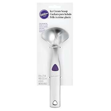 Wilton Heavy-Duty Ice Cream Scoop With Non-Slip Grip, Ice Cream Bar Supplies, Ice Cream Scoops Best Rated Ice Cream Sundae Bar Supplies (Silver)