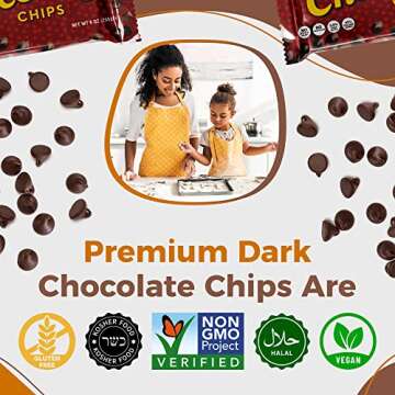 Lieber’s Vegan Semi-Sweet Real Chocolate Chips, 9 oz – Gluten Free, Dairy Free, Kosher Parve, Low Calorie Chocolate Chips for Baking (9 Oz Pack Of 3)