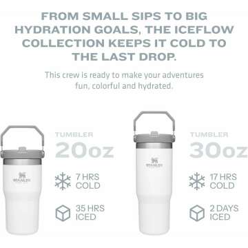 FlipStay Refreshed with STANLEY IceFlow Stainless Steel Tumbler w/ Straw - Insulated Water Bottle for Home, Office, or Car