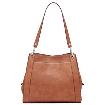 Calvin Klein Reyna Triple Compartment Shoulder Bag in Caramel Mix