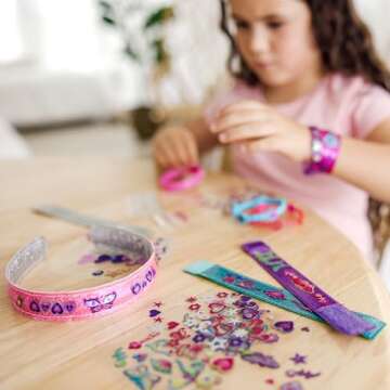 Melissa & Doug Design-Your-Own Jewelry-Making Kits - Bangles, Headbands, and Bracelets - DIY , Decorate With Stickers, Crafting Set For Kids Ages 4+