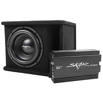 Skar Audio Single 10" Complete 1, 200 Watt Sdr Series Subwoofer Bass Package - Includes Loaded Enclosure with Amplifier