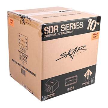 Skar Audio Single 10" Complete 1, 200 Watt Sdr Series Subwoofer Bass Package - Includes Loaded Enclosure with Amplifier