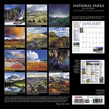 National Parks of the West 2018 Calendar: Includes a Park Directory and Monthly Events