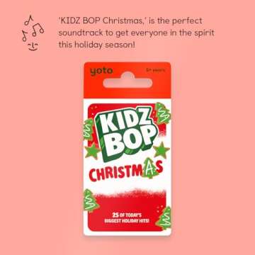 Yoto Kidz BOP Christmas – Kids Audio Card for Use with Player & Mini All-in-1 Audio Device, Educational & Screen–Free Listening with Fun Festive Music for Playtime Travel & Holiday Parties, Ages 5+