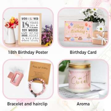 18 Year Old Girl Birthday Gifts - 18th Birthday Gifts for Girls - 18th Birthday Gift Ideas,11 Pieces Unique 18th Birthday Gifts for Daughter, Niece, Granddaughter,18 & Fabulous Cool 18 Decorations