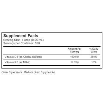 Ortho Molecular - Liquid Vitamin D3 with K2 - 1 OZ Liquid