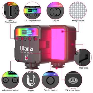 ULANZI VL49 RGB Video Lights - Versatile LED Camera Light for Creators