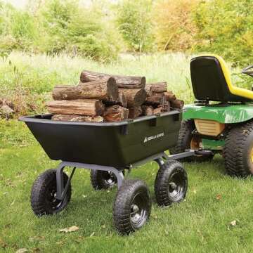 Gorilla Carts Heavy Duty Poly Yard Dump Cart, Lawn and Garden Wagon, 1,200 Lb