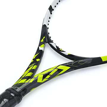 Babolat Pure Aero Tennis Racquet - Strung with 16g White Babolat Syn Gut at Mid-Range Tension (4 3/8" Grip)