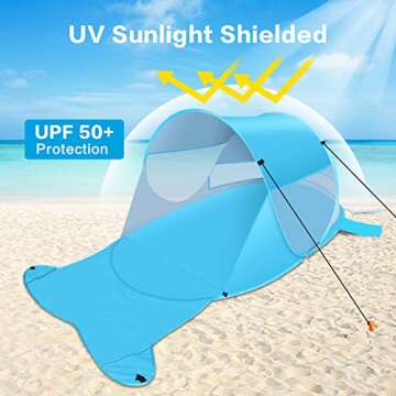 Instant Pop Up Beach Tent for Family Use