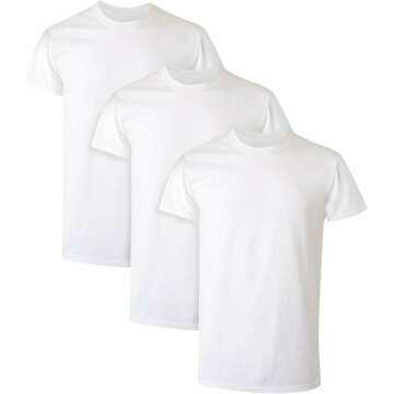 Men's Cotton, Moisture-Wicking Crew Tee Undershirts, Multi-Packs Available