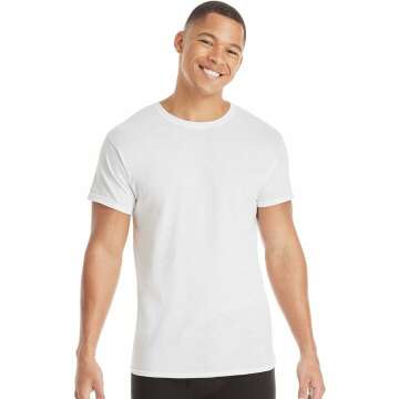 Men's Cotton, Moisture-Wicking Crew Tee Undershirts, Multi-Packs Available