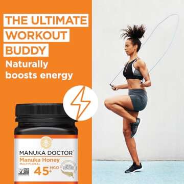 MANUKA DOCTOR - MGO 45+ Manuka Honey Multifloral, 100% Pure New Zealand Honey. Certified. Guaranteed. RAW. Non-GMO (17.6oz)