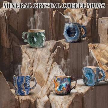 Colorful Mineral Crystal Coffee Mugs for Unique Sips