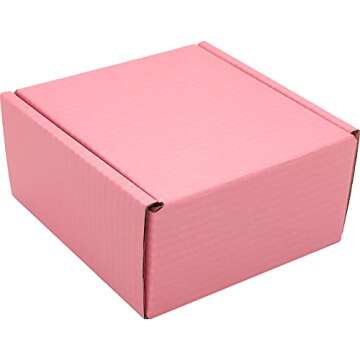 Lmuze Small Pink Shipping Boxes for Small Business Pack of 25-4x4x2 inches Cardboard Corrugated Mailer Boxes for Shipping Packaging Craft Gifts Giving Products