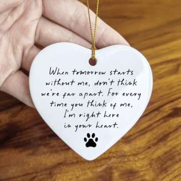 Pet Memorial, When Tomorrow Starts Ceramic Heart, In Loving Memory Of Your Pet, Pet Loss Gift, Remembrance Gift Loss Of Dog or Cat, Pet Memorial Gift Passing Gift