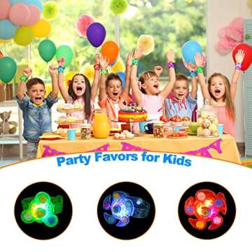 Maegawa 25 Pack LED Light Up Fidget Spinner Bracelets Favors For Kids 4-8 8-12,Glow in The Dark Party Supplies,Birthday Gifts,Treasure Box Toys for Classroom,Carnival Prizes,Pinata Goodie Bags Stuffers