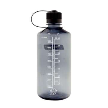 Nalgene Sustain Tritan BPA-Free Water Bottle Made with Material Derived from 50% Plastic Waste, 32 OZ, Narrow Mouth,Grey