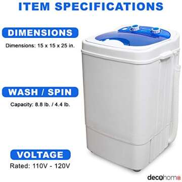 Deco Home Portable Washing Machine for Small Spaces