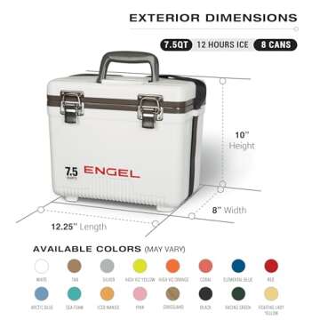 Engel UC7 7.5qt Leak-Proof, Air Tight, Drybox Cooler and Small Hard Shell Lunchbox for Men and Women in Camo