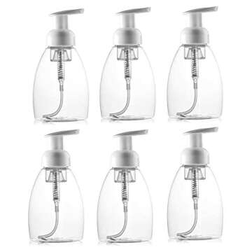 Bekith 12 Pack Foaming Soap Dispensers Pump Bottles, 8oz Hand Soap Dispensers Pump, Empty Foam Liquid Plastic Press Bottles for Kitchen Bathroom Clear