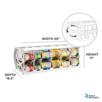 Shelf Reliance Can Organizer, Pantry Storage Rack, Canned Food and Goods, 60 Cans