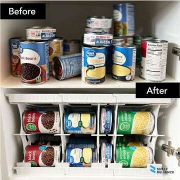 Shelf Reliance Can Organizer, Pantry Storage Rack, Canned Food and Goods, 60 Cans