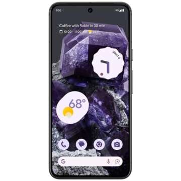 Google Pixel 8 5G (128GB, 8GB) 6.2", 9-core, Android 14, 5G / 4G LTE (US Model Fully Unlocked for Verizon, T-Mobile, AT&T, Global) (w/ Fast Charger, Obsidian) (Renewed)