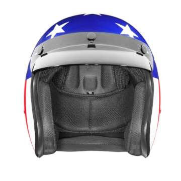 Daytona Helmets 3/4 Shell Open Face Motorcycle Helmet - DOT Approved, Lightweight & Comfortable, Vintage Design for Scooter, Cruiser & Street Bikes - Adjustable Fit, Enhanced Ventilation & Clear Visor