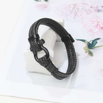 Adjustable Leather Bracelet for 10 Year Old Boys