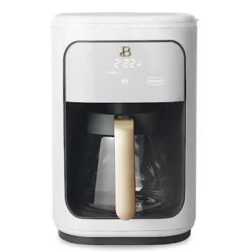 Beautiful 14 Cup Programmable Touchscreen Coffee Maker, White Icing by Drew Barrymore (White Icing)