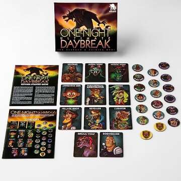 One Night Ultimate Daybreak, Great Family Game, Fast and Fun Game, Hidden Roles & Bluffing, Ultimate Party Game