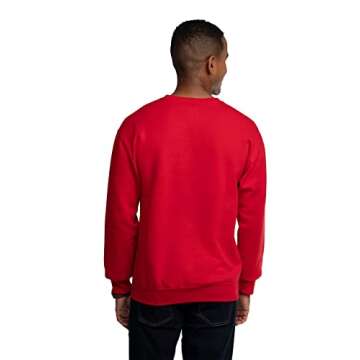 Fruit of the Loom Men's Eversoft Fleece Sweatshirts & Hoodies, Sweatshirt-Red, Medium