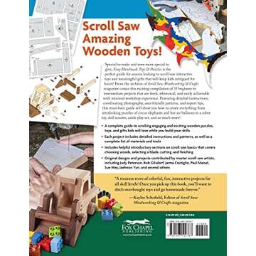 Easy Handmade Toys & Puzzles: 35 Wood Projects & Patterns (Fox Chapel Publishing) Compilation from Scroll Saw Woodworking & Crafts Magazine for Beginner to Intermediate Scrollers; Full-Size Patterns