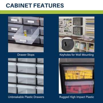 24-Drawer Plastic Storage Cabinet for Garage & Toys