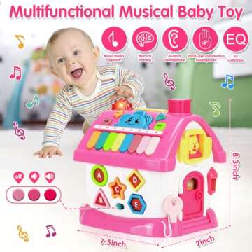 Montessori Musical Toddler Toys Age 1-2 - 8-in-1 Multi-Functional House Educational Baby Toys 6-12 12-18 Months