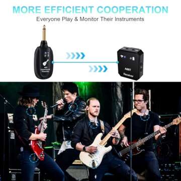 INGPARTNER Wireless in Ear Monitor System 2.4GHz Wireless IEM System with Transmitter, Clip on Receiver Auto-Pairing in-Ear Monitoring for Studio, Guitar, DJ, Live Performance (A88T)