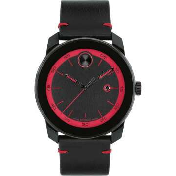 Movado Bold TR90 Ultra Modern Unisex Watch - Swiss Quartz, Leather Strap, Sporty Style