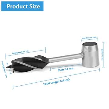 Bushcraft Gear Hand Auger Wrench and Scotch Eye Wood Auger Drill Essential Survival Tools for Camping and Wilderness