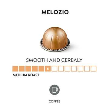 Nespresso Capsules Vertuo, Melozio, Medium Roast Coffee, 30-Count Coffee Pods, Brews 7.77 fl. oz.