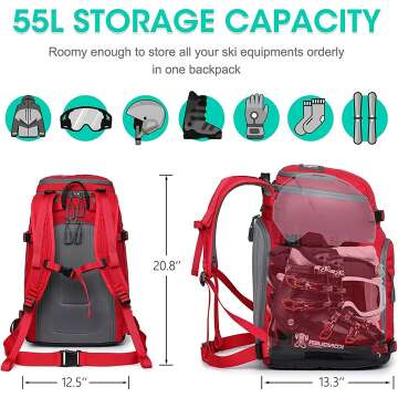 55L Waterproof Ski Boot Bag