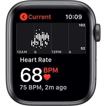 Apple Watch SE (GPS, 44mm) - Space Gray Aluminum Case with Midnight Sport Band (Renewed)