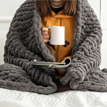 Soft Gray Knit Blanket