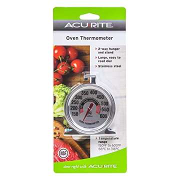 AcuRite 00620A2 Stainless Steel Oven Thermometer