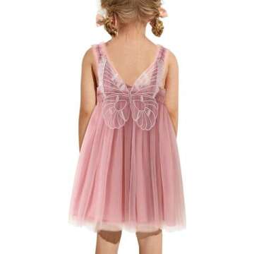 Baby Girls Layered Butterfly Tulle Tutu Dresses Toddler Cotton Tutu Sleeveless Princess Dress