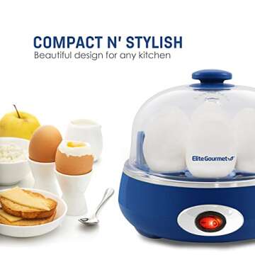 Elite Gourmet Easy Egg Cooker with Auto Shut-Off