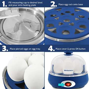 Elite Gourmet Easy Egg Cooker with Auto Shut-Off