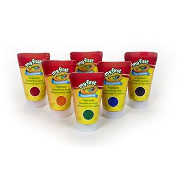 Crayola Washable Finger Paints (6 Pack), Toddler Arts & Crafts Supplies, Gifts for Kids, Ages 1, 2, 3