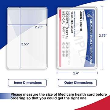 LotFancy 16 Pack New Medicare Card Holder Protector Sleeves, Social Security Card Protector, 12Mil Clear Waterproof Medical Card Holder for Credit Card, Business Card, New Medicare